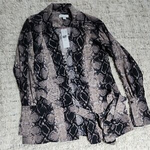 Topshop Snakeskin Blouse Size 2 NWT